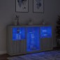 vidaXL Sideboard mit LED-Leuchten Grau Sonoma 181,5x37x100 cm vidaXL Sideboard mit LED-Leuchten Grau Sonoma 181,5x37x100 cm