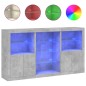 vidaXL Sideboard mit LED-Leuchten Betongrau 181,5x37x100 cm vidaXL Sideboard mit LED-Leuchten Betongrau 181,5x37x100 cm