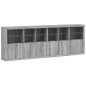 vidaXL Sideboard mit LED-Leuchten Grau Sonoma 283x37x100 cm vidaXL Sideboard mit LED-Leuchten Grau Sonoma 283x37x100 cm