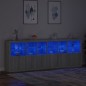 vidaXL Sideboard mit LED-Leuchten Grau Sonoma 283x37x100 cm vidaXL Sideboard mit LED-Leuchten Grau Sonoma 283x37x100 cm