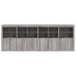 vidaXL Sideboard mit LED-Leuchten Grau Sonoma 283x37x100 cm vidaXL Sideboard mit LED-Leuchten Grau Sonoma 283x37x100 cm