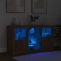 vidaXL Sideboard mit LED-Leuchten Braun Eichen-Optik 123x37x67 cm vidaXL Sideboard mit LED-Leuchten Braun Eichen-Optik 123x37x67 cm