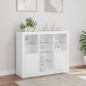 vidaXL Sideboards mit LED-Leuchten 3 Stk. Weiß Holzwerkstoff vidaXL Sideboards mit LED-Leuchten 3 Stk. Weiß Holzwerkstoff