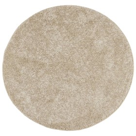 vidaXL Teppich ISTAN Hochflor Glänzend Beige Ø 80 cm