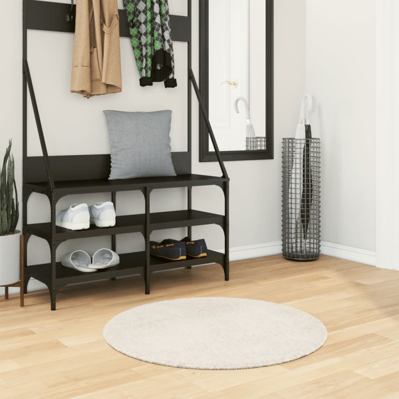 vidaXL Teppich ISTAN Hochflor Glänzend Creme Ø 80 cm vidaXL Teppich ISTAN Hochflor Glänzend Creme Ø 80 cm
