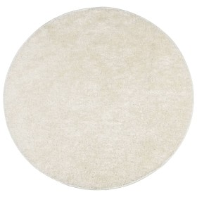 vidaXL Teppich ISTAN Hochflor Glänzend Creme Ø 80 cm