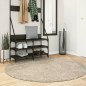 vidaXL Teppich ISTAN Hochflor Glänzend Beige Ø 160 cm vidaXL Teppich ISTAN Hochflor Glänzend Beige Ø 160 cm