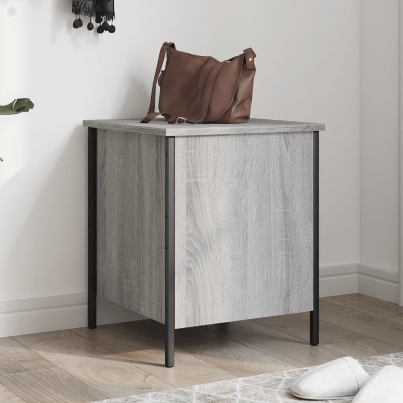 vidaXL Sitzbank mit Stauraum Grau Sonoma 40x42,5x50 cm Holzwerkstoff vidaXL Sitzbank mit Stauraum Grau Sonoma 40x42,5x50 cm Holzwerkstoff