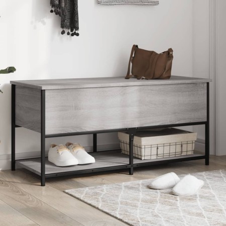 vidaXL Sitzbank mit Stauraum Grau Sonoma 100x42,5x47 cm Holzwerkstoff