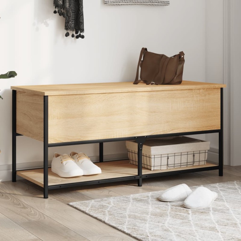 vidaXL Sitzbank mit Stauraum Sonoma-Eiche 100x42,5x47 cm Holzwerkstoff vidaXL Sitzbank mit Stauraum Sonoma-Eiche 100x42,5x47 cm Holzwerkstoff