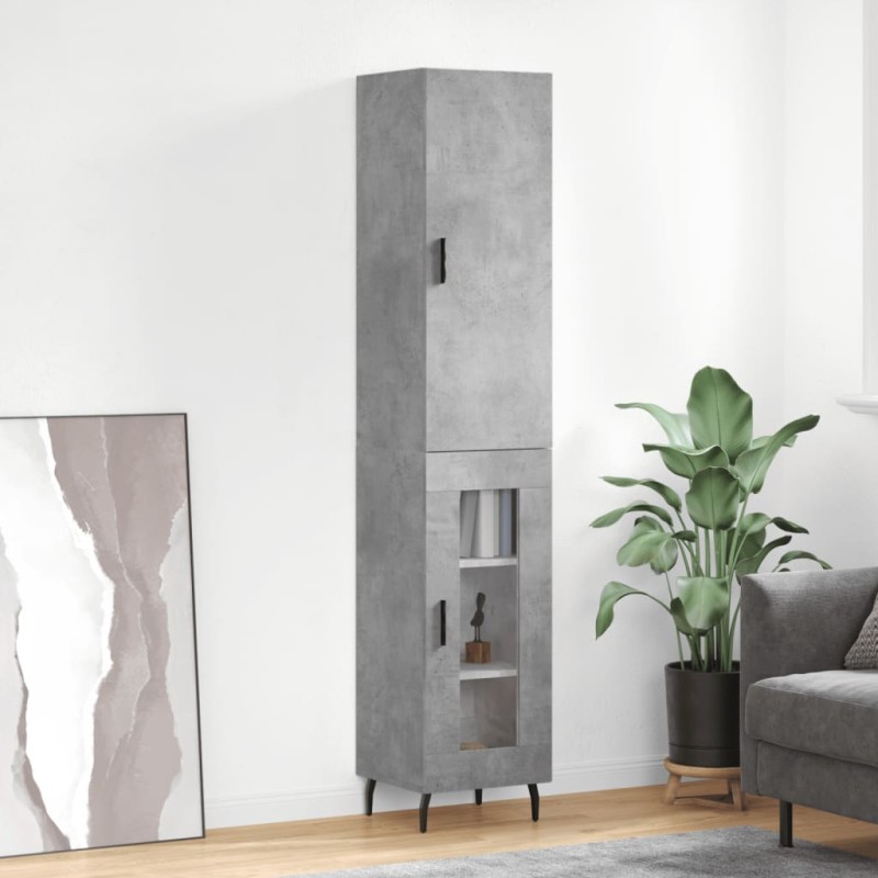 Highboard Betongrau 34,5x34x180 cm Holzwerkstoff Highboard Betongrau 34,5x34x180 cm Holzwerkstoff