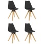 vidaXL Esszimmerstühle 4 Stk. Schwarz PP und Massivholz Buche vidaXL Esszimmerstühle 4 Stk. Schwarz PP und Massivholz Buche