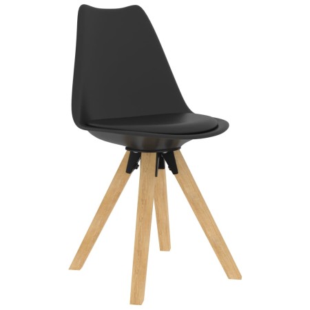 vidaXL Esszimmerstühle 4 Stk. Schwarz PP und Massivholz Buche