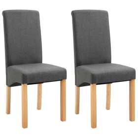 vidaXL Esszimmerstühle 2 Stk. Grau Stoff