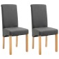 vidaXL Esszimmerstühle 2 Stk. Grau Stoff vidaXL Esszimmerstühle 2 Stk. Grau Stoff