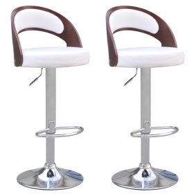 vidaXL Barhocker 2 Stk. mit Bugholz Kunstleder