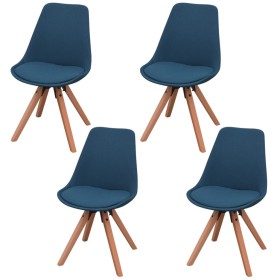 vidaXL Esszimmerstühle 4 Stk. Blau Stoff