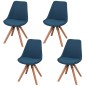 vidaXL Esszimmerstühle 4 Stk. Blau Stoff vidaXL Esszimmerstühle 4 Stk. Blau Stoff