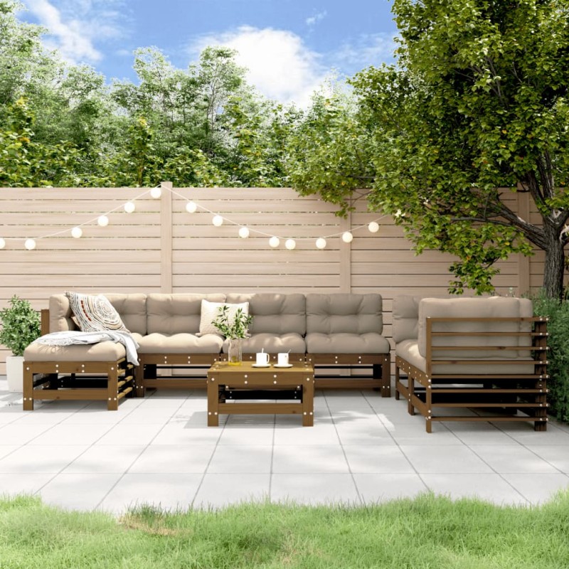 vidaXL 8-tlg. Garten-Lounge-Set Honigbraun Massivholz Kiefer vidaXL 8-tlg. Garten-Lounge-Set Honigbraun Massivholz Kiefer