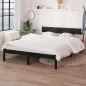 vidaXL Massivholzbett Schwarz Kiefer 140x190 cm vidaXL Massivholzbett Schwarz Kiefer 140x190 cm