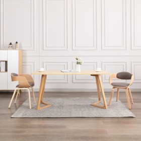vidaXL Esszimmerstühle 2 Stk. Bugholz und Taupe Stoff 