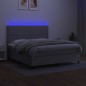 vidaXL Boxspringbett mit Matratze & LED Hellgrau 180x200 cm Stoff vidaXL Boxspringbett mit Matratze & LED Hellgrau 180x200 cm Stoff
