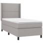 vidaXL Boxspringbett mit Matratze & LED Hellgrau 80x200 cm Stoff vidaXL Boxspringbett mit Matratze & LED Hellgrau 80x200 cm Stoff