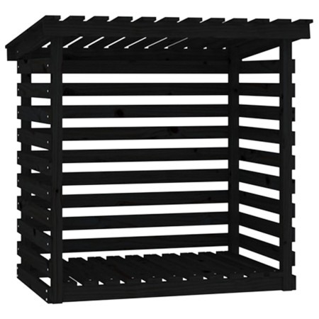vidaXL Kaminholzregal Schwarz 108x73x108 cm Massivholz Kiefer