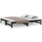 vidaXL Tagesbett Ausziehbar Schwarz 2x(75x190) cm Massivholz Kiefer vidaXL Tagesbett Ausziehbar Schwarz 2x(75x190) cm Massivholz Kiefer