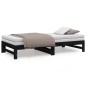vidaXL Tagesbett Ausziehbar Schwarz 2x(75x190) cm Massivholz Kiefer vidaXL Tagesbett Ausziehbar Schwarz 2x(75x190) cm Massivholz Kiefer