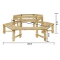 vidaXL Gartenbank 240 cm Kiefernholz Imprägniert vidaXL Gartenbank 240 cm Kiefernholz Imprägniert