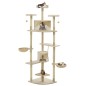 vidaXL Katzen-Kratzbaum Sisal 203 cm Beige und Weiß vidaXL Katzen-Kratzbaum Sisal 203 cm Beige und Weiß