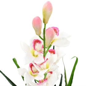 vidaXL Künstliche Cymbidium Orchideenpflanze mit Topf 100 cm Grün