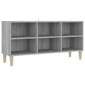 vidaXL TV-Schrank mit Massivholz-Beinen Grau Sonoma 103,5x30x50 cm