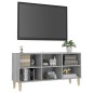 vidaXL TV-Schrank mit Massivholz-Beinen Grau Sonoma 103,5x30x50 cm vidaXL TV-Schrank mit Massivholz-Beinen Grau Sonoma 103,5x30x50 cm