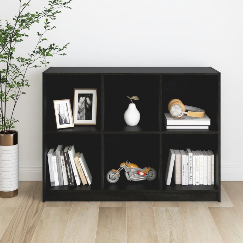 vidaXL Bücherregal Schwarz 104x33x76 cm Massivholz Kiefer vidaXL Bücherregal Schwarz 104x33x76 cm Massivholz Kiefer