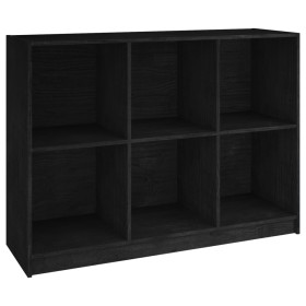 vidaXL Bücherregal Schwarz 104x33x76 cm Massivholz Kiefer