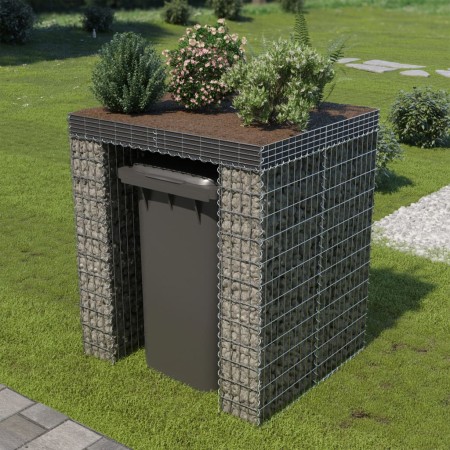 vidaXL Gabionenwand für Mülltonne Verzinkter Stahl 110x100x130 cm