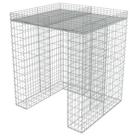 vidaXL Gabionenwand für Mülltonne Verzinkter Stahl 110x100x130 cm
