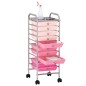 vidaXL Schubladenwagen mit 10 Schubladen Ombre Rosa Kunststoff vidaXL Schubladenwagen mit 10 Schubladen Ombre Rosa Kunststoff