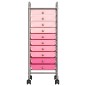 vidaXL Schubladenwagen mit 10 Schubladen Ombre Rosa Kunststoff vidaXL Schubladenwagen mit 10 Schubladen Ombre Rosa Kunststoff
