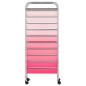 vidaXL Schubladenwagen mit 10 Schubladen Ombre Rosa Kunststoff vidaXL Schubladenwagen mit 10 Schubladen Ombre Rosa Kunststoff