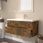 vidaXL Waschbeckenschrank mit Einbaubecken Räuchereiche Holzwerkstoff vidaXL Waschbeckenschrank mit Einbaubecken Räuchereiche Holzwerkstoff