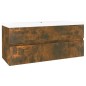 vidaXL Waschbeckenschrank mit Einbaubecken Räuchereiche Holzwerkstoff vidaXL Waschbeckenschrank mit Einbaubecken Räuchereiche Holzwerkstoff