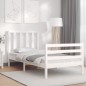 vidaXL Massivholzbett mit Kopfteil Weiß 100x200 cm vidaXL Massivholzbett mit Kopfteil Weiß 100x200 cm
