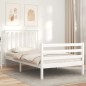 vidaXL Massivholzbett mit Kopfteil Weiß 100x200 cm vidaXL Massivholzbett mit Kopfteil Weiß 100x200 cm