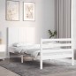vidaXL Massivholzbett mit Kopfteil Weiß 100x200 cm vidaXL Massivholzbett mit Kopfteil Weiß 100x200 cm