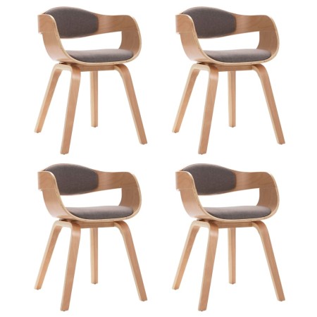 vidaXL Esszimmerstühle 4 Stk. Bugholz und Taupe Stoff