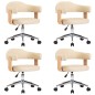 vidaXL Drehbare Esszimmerstühle 4 Stk. Creme Kunstleder vidaXL Drehbare Esszimmerstühle 4 Stk. Creme Kunstleder