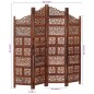 vidaXL 4-tlg. Raumteiler Handgeschnitzt Braun 160×165 cm Mangoholz vidaXL 4-tlg. Raumteiler Handgeschnitzt Braun 160×165 cm Mangoholz